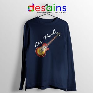 Classic Gibson Les Paul Navy Long Sleeve Tee Guitar