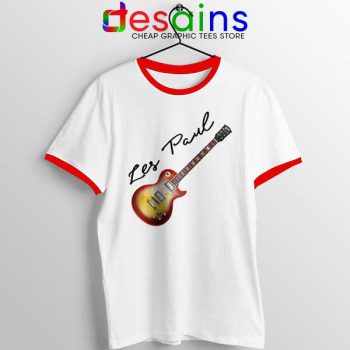 Classic Gibson Les Paul Red Ringer Tee Guitar Vintage