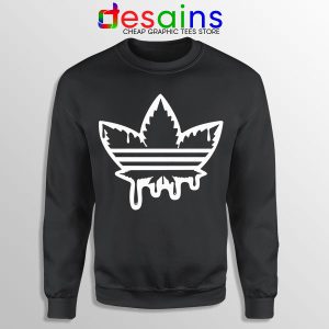 Funny Cannabis Three Stripes Black Sweatshirt Adidas Parody