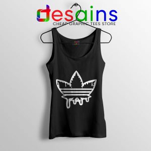 Funny Cannabis Three Stripes Black Tank Top Adidas Parody