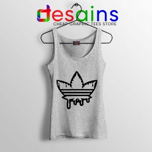 Funny Cannabis Three Stripes Sport Grey Tank Top Adidas Parody