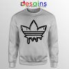 Funny Cannabis Three Stripes Sweatshirt Adidas Parody