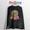 Funny Pumpkin Baby Yoda Halloween Long Sleeve Tee