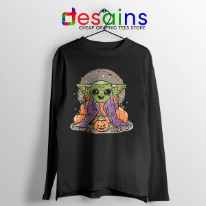 Funny Pumpkin Baby Yoda Halloween Long Sleeve Tee