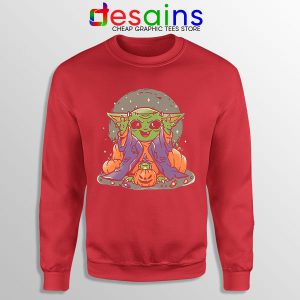 Funny Pumpkin Baby Yoda Halloween Red Sweatshirt