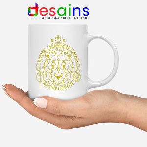 Houses of Hogwarts Lion WHite Mug Gryffindor Logo