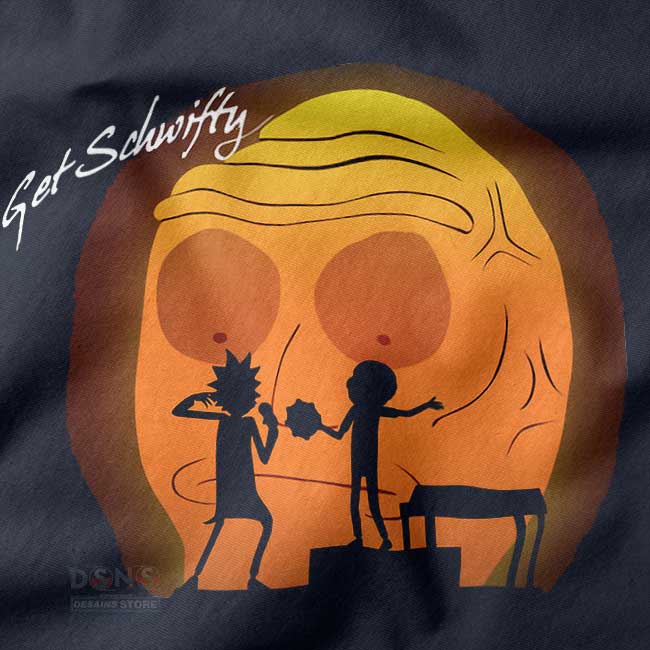 Rick and Morty Get Schwifty T-Shirt Retro Sunset Design