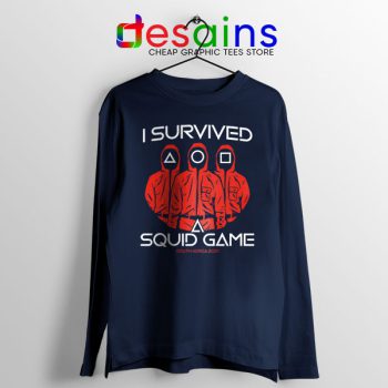 Squid Game Survivor Navy Long Sleeve Tee Childrens Games