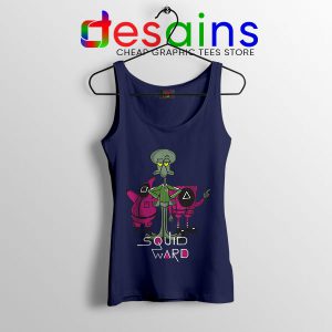 Squidward Squid Game Meme Face Navy Tank Top