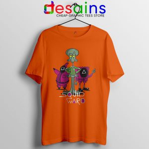 Squidward Squid Game Meme Face Orange Tshirt Funny