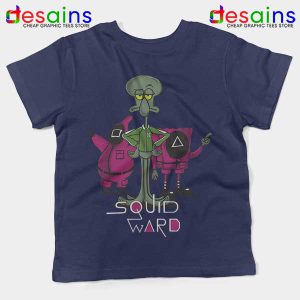 Squidward Squid Game Meme Navy Kids Tee SpongeBob