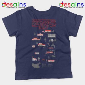 Stranger Things 4 Map Navy Kids Tee Hawkins Merch