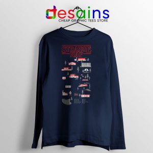 Stranger Things 4 Map Navy Long Sleeve Tee Hawkins