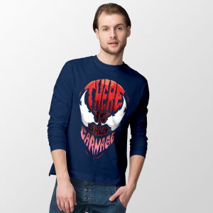 Venom Carnage Symbiote Quote Navy Long Sleeve Tee