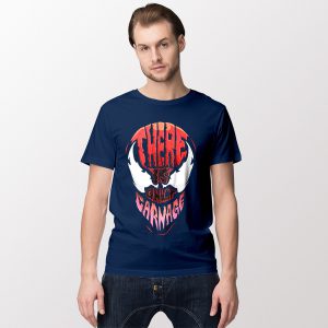 Venom God of Carnage Navy T-Shirt Graphic Movie