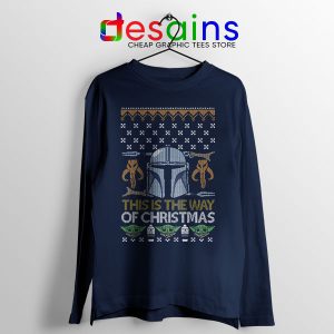 Buy Mando Ugly Christmas Navy Long Sleeve Tee Star Wars
