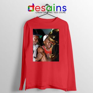 Buy Michael Jordan Champion Cry Red Long Sleeve Tee NBA 1