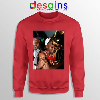 Buy Michael Jordan Champion Cry Red Sweatshirt NBA 3