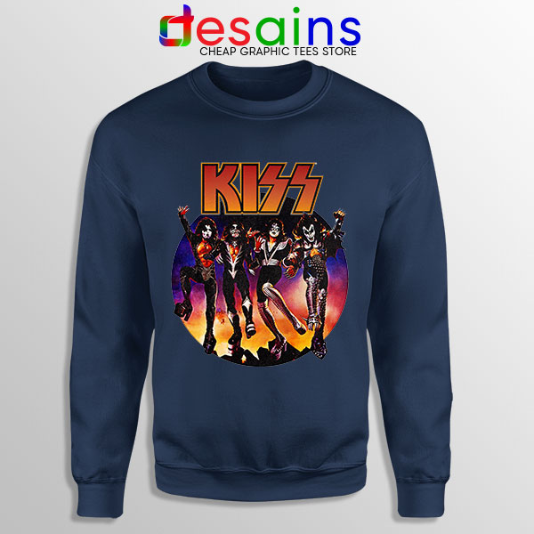 Kiss The Rock Band Vintage Navy Sweatshirt Music 3