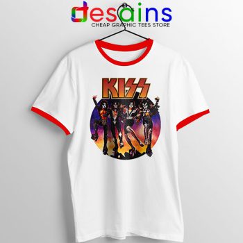 Kiss The Rock Band Vintage Red Ringer Tee Music 6