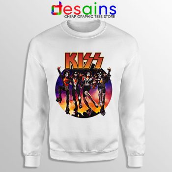 Kiss The Rock Band Vintage White Sweatshirt Music 3