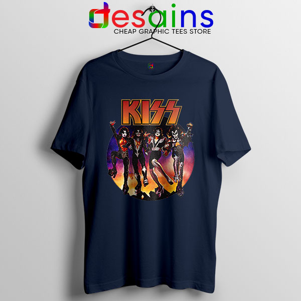 Kiss The Rock band Vintage Navy Tshirt Music 2