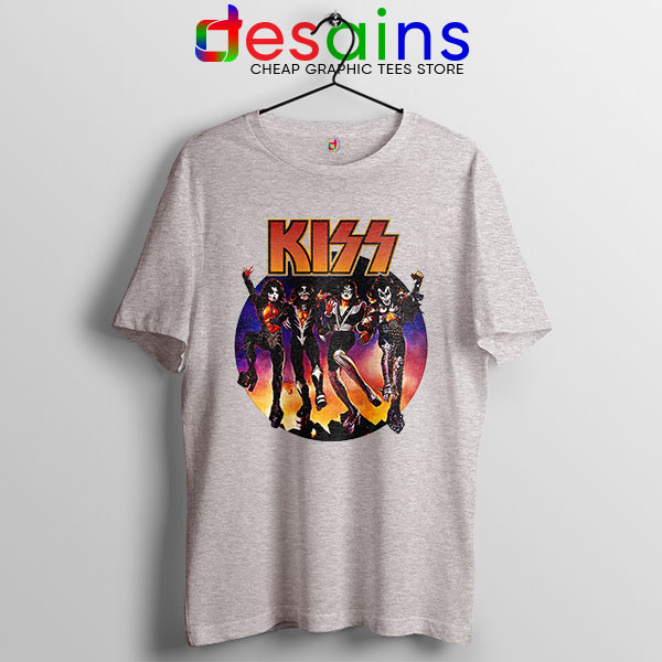 Kiss The Rock band Vintage Sport Grey Tshirt Music 2