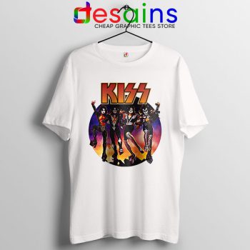 Kiss The Rock band Vintage White Tshirt Music 2