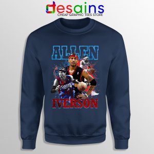 Allen Iverson Rookie AI Navy Sweatshirt 76ers Roster