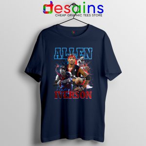 Allen Iverson Rookie AI Navy Tshirt 76ers Roster