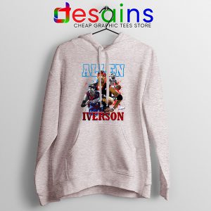Allen Iverson Rookie AI Sport Grey Hoodie 76ers Roster