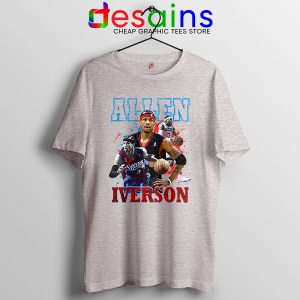 Allen Iverson Rookie AI Sport Grey Tshirt 76ers Roster