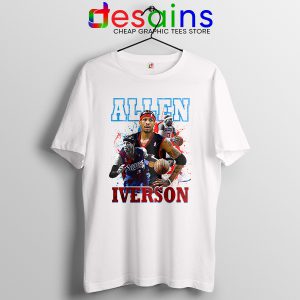 Allen Iverson Rookie AI White Tshirt 76ers Roster