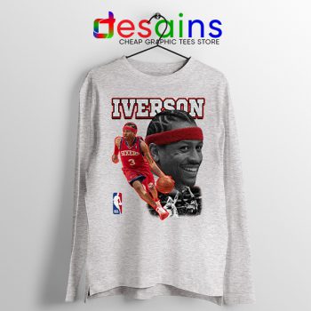 NBA Allen Iverson Today Sport Grey Long Sleeve Tee The Answer