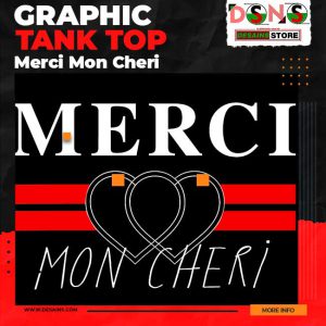 Merci Mon Chéri French Slogan Graphic Tank Top