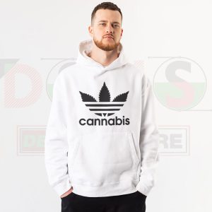 Cannabis Leaf Parody Hoodie – Funny Adidas Style