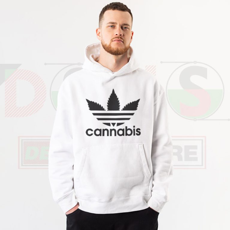 Cannabis Leaf Parody Hoodie – Funny Adidas Style