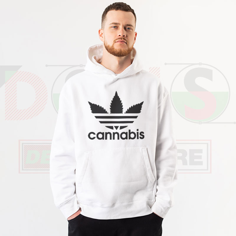 Cannabis Leaf Parody Hoodie – Funny Adidas Style