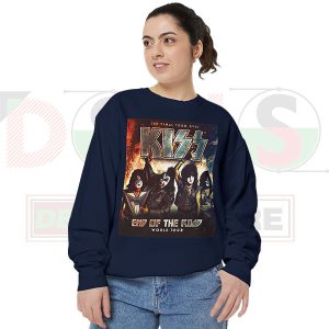 End of the Road Tour Kiss Band Womens Sweatshirt Navy Blue