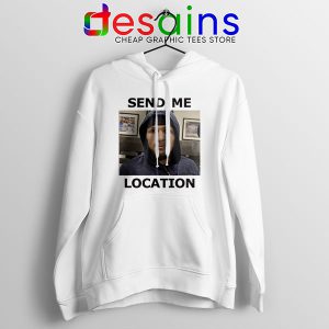 Hoodie White Khabib UFC Send Me Location Meme Funny