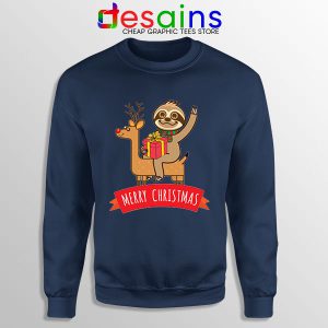 Sweatshirt Navy Cute Sloth Christmas Gifts Meme