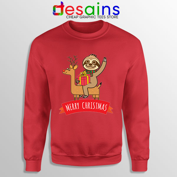 Sweatshirt Red Cute Sloth Christmas Gifts Meme