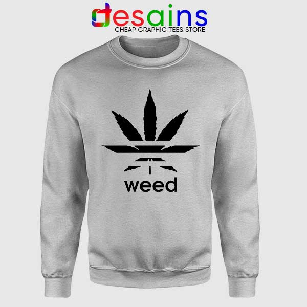 Sweatshirt Weed Plant Parody Adidas Logo Meme