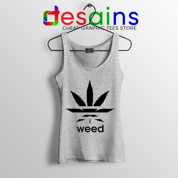 Tank Top Weed Plant Parody Adidas Logo Funny