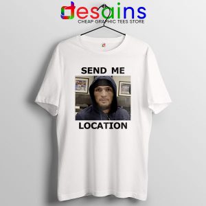 Tee Shirt White Khabib Nurmagomedov UFC Send Me Location Meme