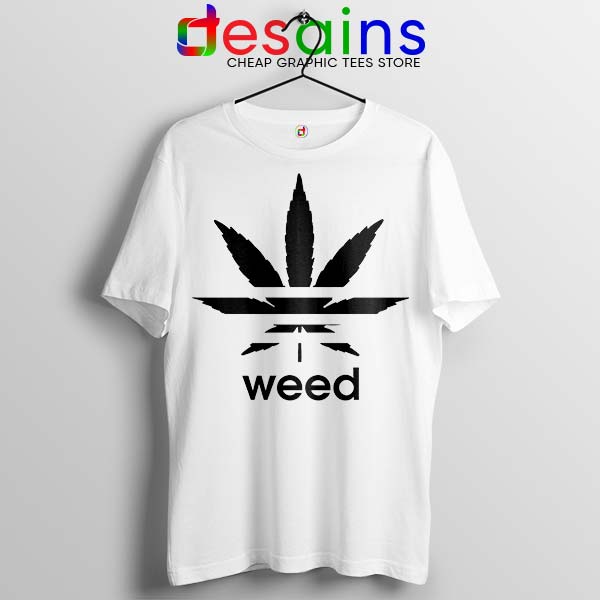 Tee Shirt White Weed Parody Adidas Logo Legal Meme
