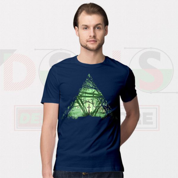 Tee Shirts Navy Triforce Power Zelda Treeforce