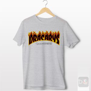 Dragon GOT Dracarys Thrasher Fire Sport Grey Tee Shirt