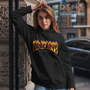 Hoodie Black Dracarys Thrasher Fire Drogon Symbol