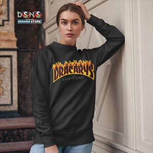 Sweatshirt Black Dracarys Thrasher Fire Dragon Art